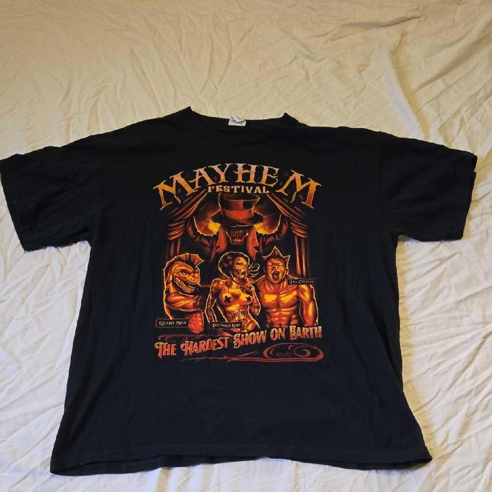 Mens Large Mayhem Festival 2010 Hardest Show On Earth T-shirt